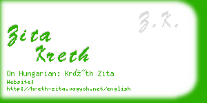 zita kreth business card